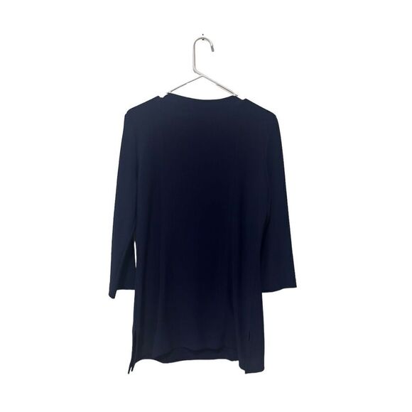 Boston Proper Square Neck Ponte Knit 3/4 Sleeve Shift Tunic Navy Blue Size M - Picture 7 of 11